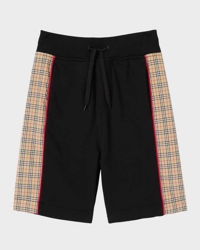 Boy's Jonah Checkered Sweat Shorts, Size 3-1